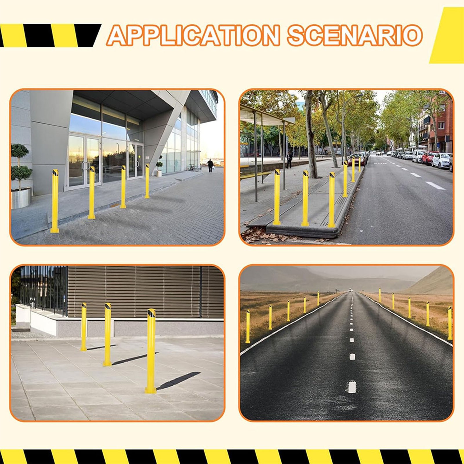 2 Pack Standard Safety Bollard – 4.5 Diam., Fixed
